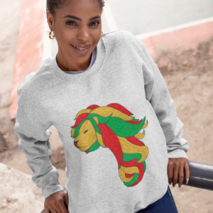 crewneck sweatshirt mockup of a woman leaning on a handrail 28644
