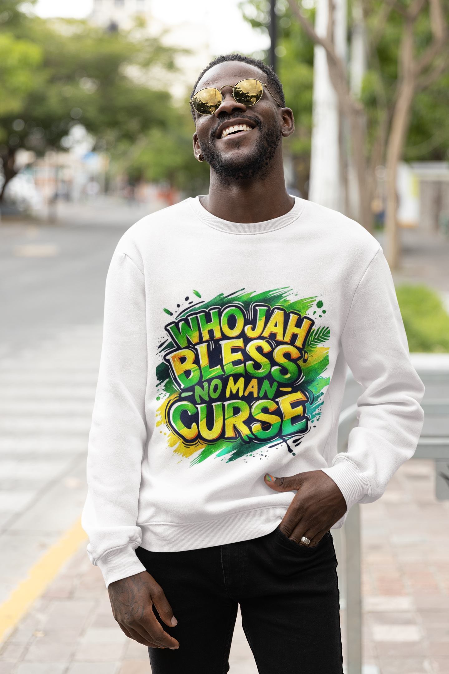 mockup of a smiling man with sunglasses wearing a sweatshirt on the street m28719 mockup of a smiling man with sunglasses wearing a sweatshirt on the street m28719