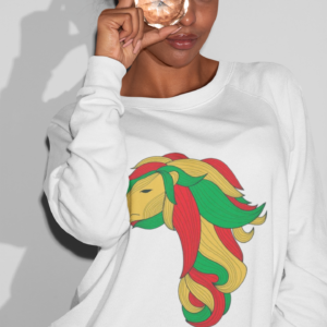 Home sweatshirt mockup of a girl looking through a stone 21912