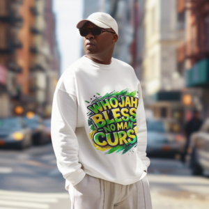 Home sweatshirt mockup of an ai created man walking on the street with an old money outfit m39408