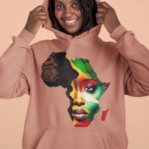 afrika queen hoodie pink