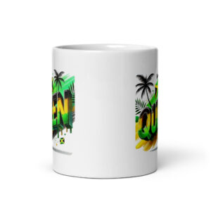 queen white glossy mug